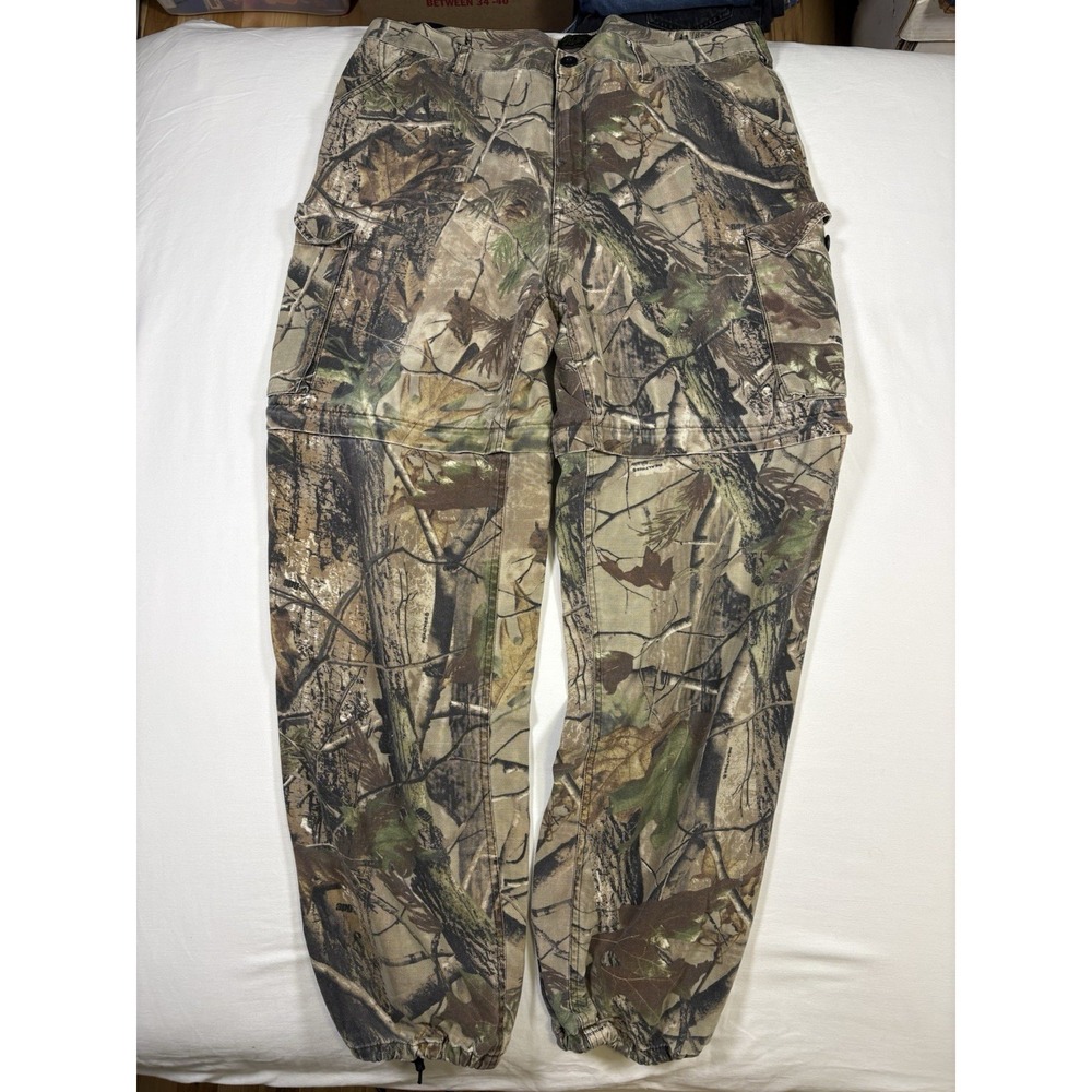 VTG Liberty Realtree Camo Convertible Cargo Pants Zip Off Shorts Men's Large